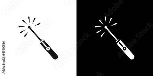 laser icon Flat vector set outline