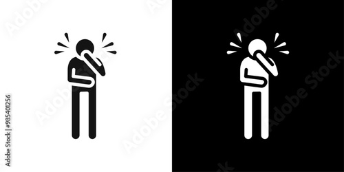 Nausea icon Flat vector set outline
