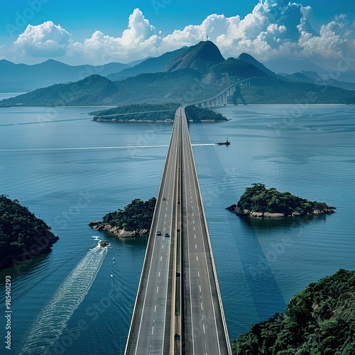 Brazils Stunning Rio Niterói Bridge, Offering Sweeping Views of Guanabara Bay photo