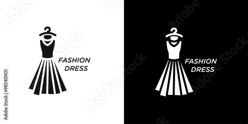 Party Fashion Dress icon Flat vector set outline