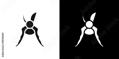 pruner icon Flat vector set outline