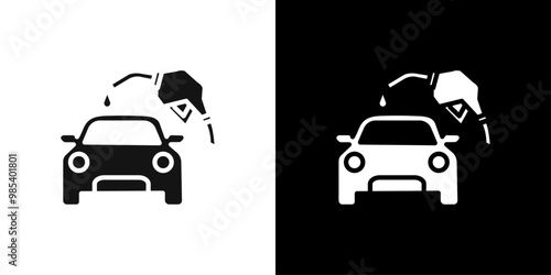 Refueling Car icon Flat vector set outline