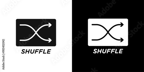 Shuffle icon Flat vector set outline