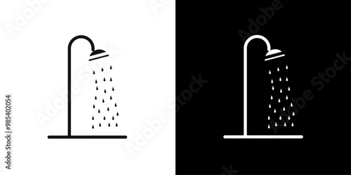 Shower icon Flat vector set outline