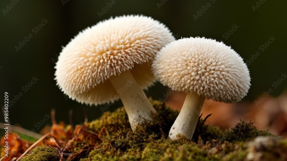 Natural beauty in the wild A closeup of two mushrooms Natural beauty in the wild A closeup of two mushrooms