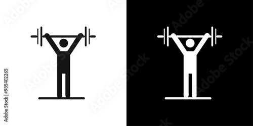 strength training icon Flat vector set outline