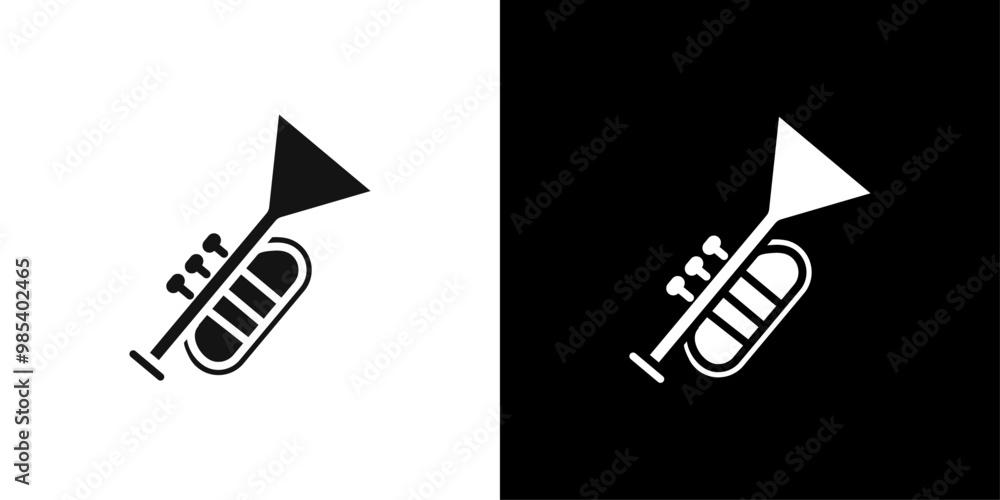 Trumpet icon Flat vector set outline Trumpet icon Flat vector set outline