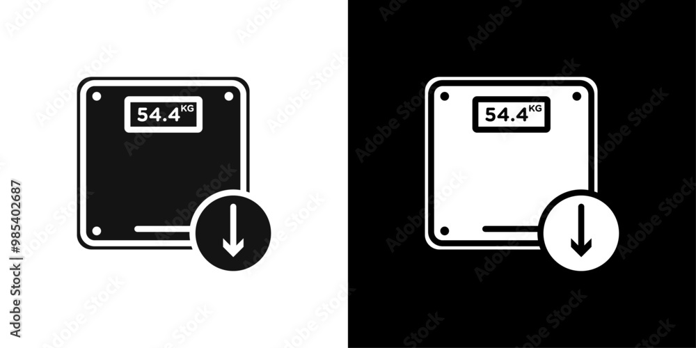 Weight loss icon Flat vector set outline Weight loss icon Flat vector set outline