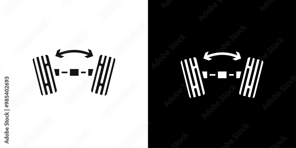 wheel alignment icon Flat vector set outline wheel alignment icon Flat vector set outline