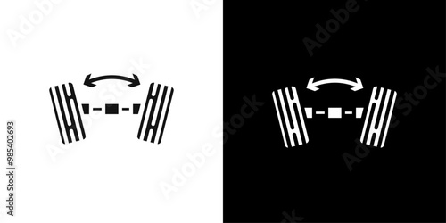 wheel alignment icon Flat vector set outline