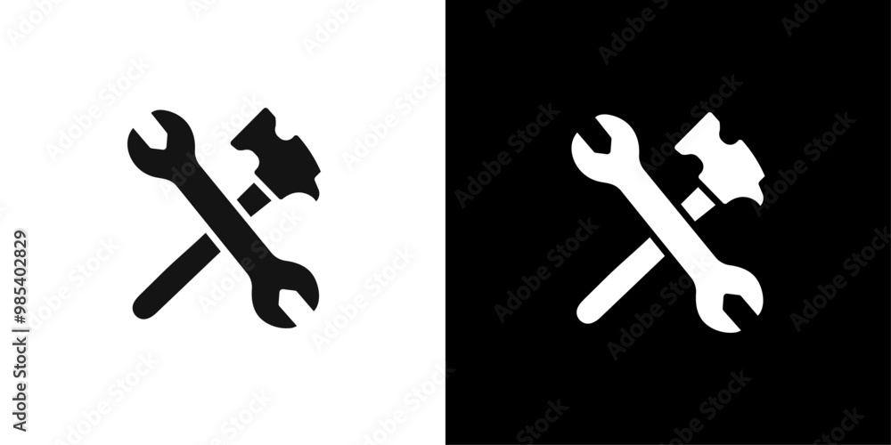 Wrench icon Flat vector set outline Wrench icon Flat vector set outline
