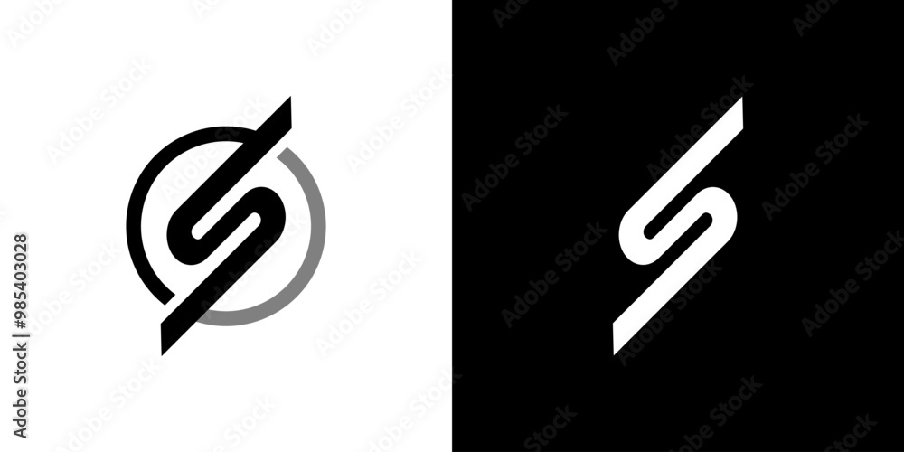 Letter S circle round icon logo vector business sport type Letter S circle round icon logo vector business sport type