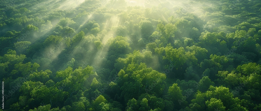 Serene Aerial View of Lush Green Forest Landscape Serene Aerial View of Lush Green Forest Landscape