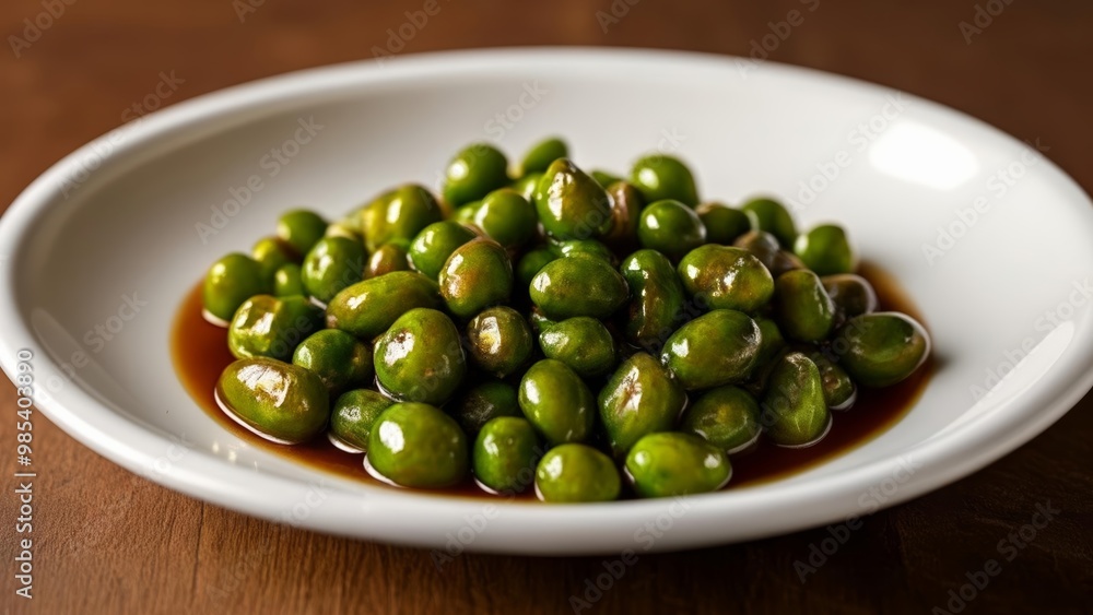  Deliciously glazed edamame ready to be savored