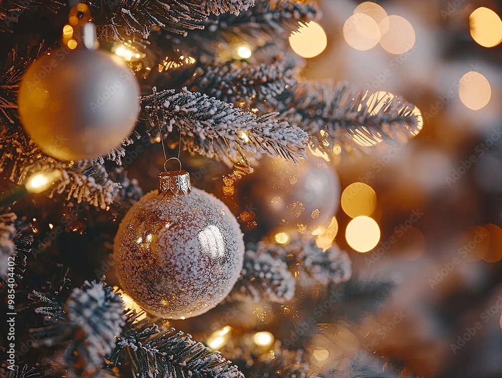 Elaborately Decorated Christmas Tree with Shimmering Ornaments and Twinkling Lights Elaborately Decorated Christmas Tree with Shimmering Ornaments and Twinkling Lights