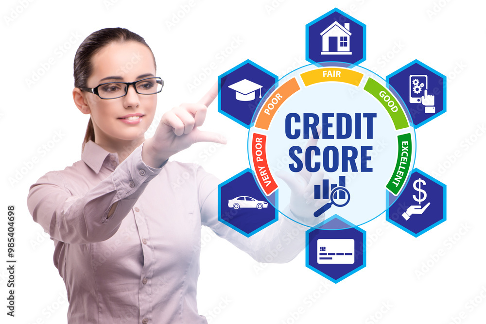 Businessman in credit score concept Businessman in credit score concept