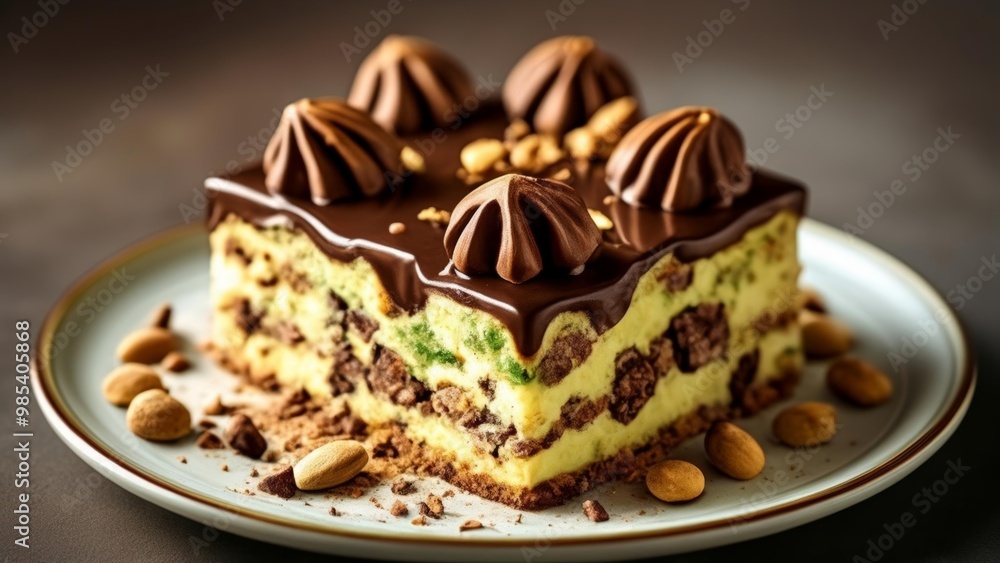 Deliciously layered dessert ready to be savored Deliciously layered dessert ready to be savored