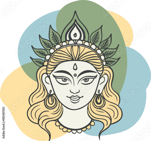 durga vector illustration