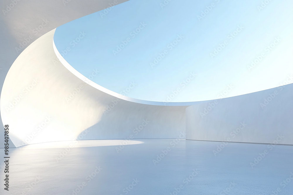Abstract 3D rendering minimalist style architectural space scene Abstract 3D rendering minimalist style architectural space scene