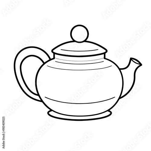 Vector outline of a charming teapot icon.