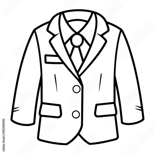 Vector outline of a sophisticated suit icon.