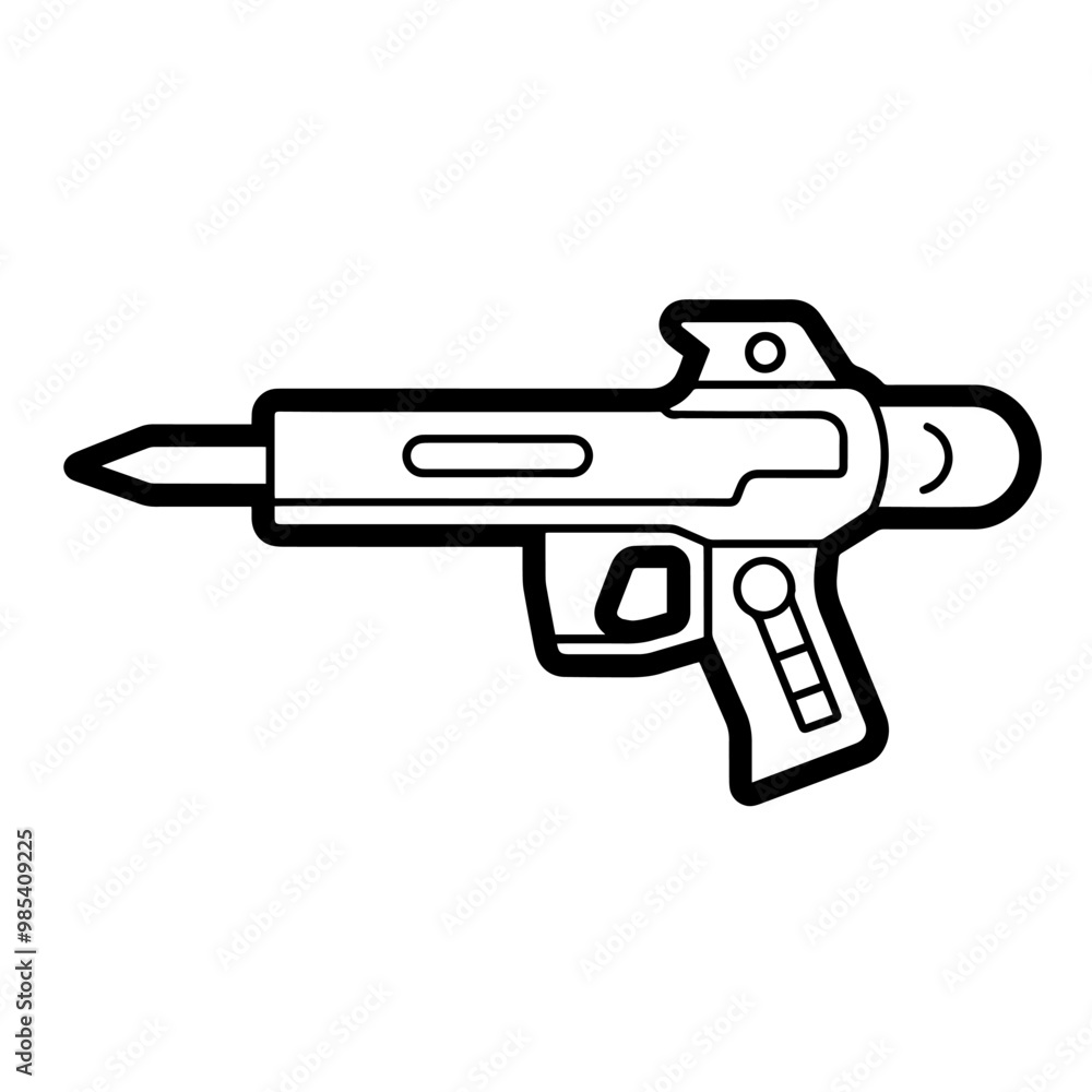 Vector outline of a playful water gun icon. Vector outline of a playful water gun icon.