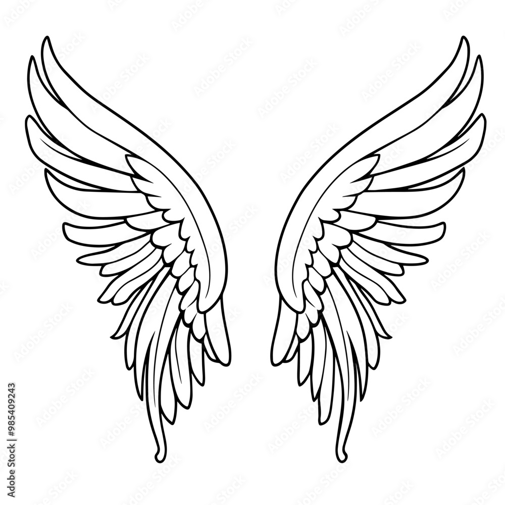 Vector outline of majestic wings icon. Vector outline of majestic wings icon.