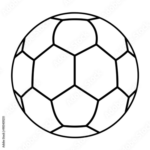 Sleek soccer ball outline icon in vector format for sports designs.