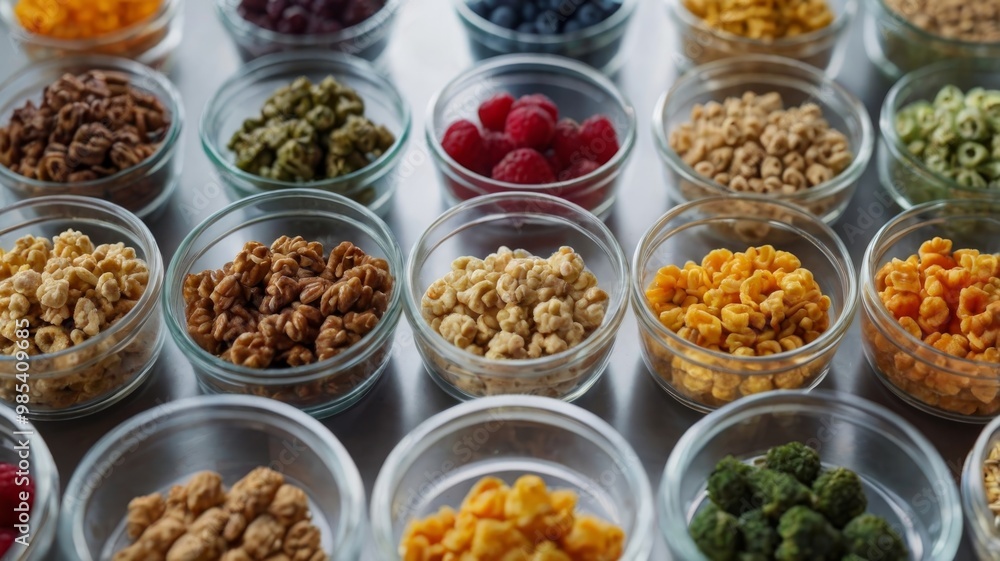Glass molds with different cereals promoting healthy food for World Vegan Vegetarian Day Glass molds with different cereals promoting healthy food for World Vegan Vegetarian Day