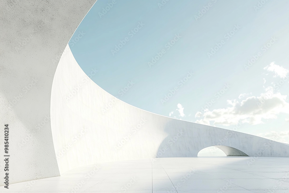 Abstract 3D rendering minimalist style architectural space scene Abstract 3D rendering minimalist style architectural space scene