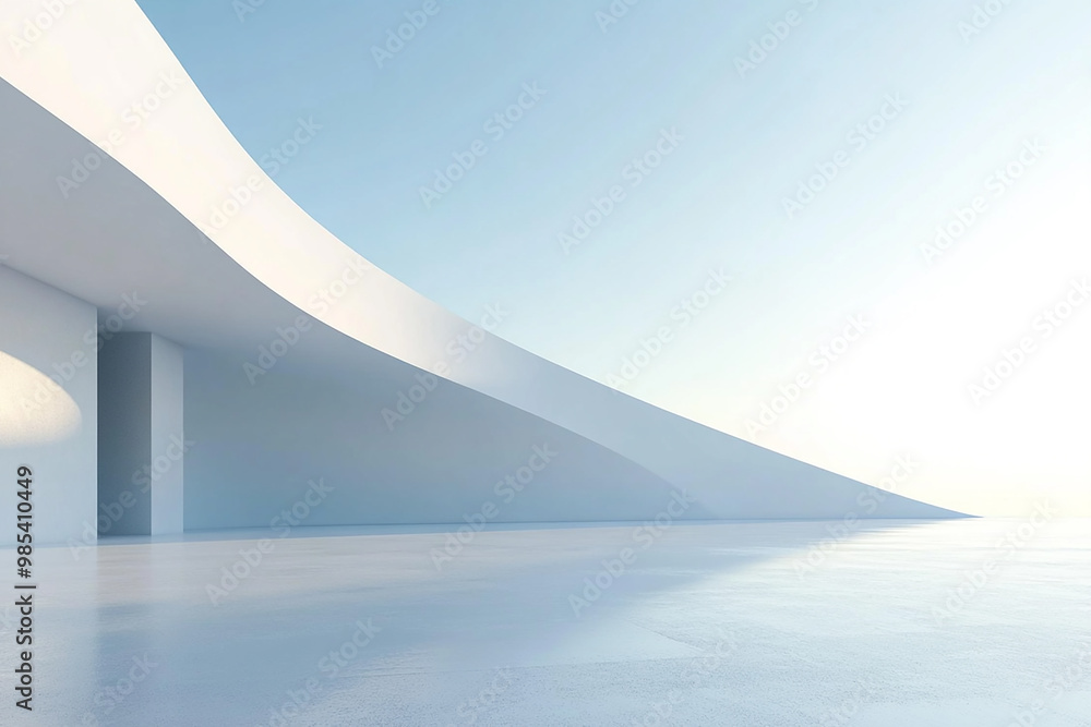 Abstract 3D rendering minimalist style architectural space scene Abstract 3D rendering minimalist style architectural space scene
