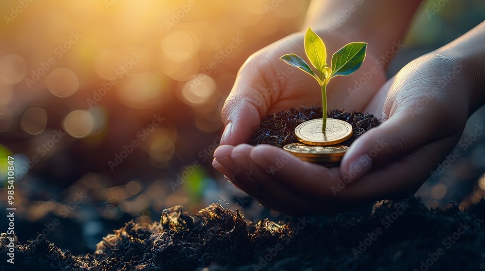 Fototapeta premium Nurturing Financial Growth and Environmental Sustainability in Harmony