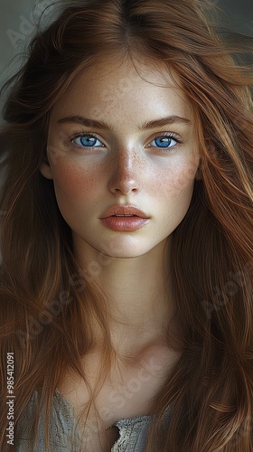 Portrait of a young woman with stunning eyes.