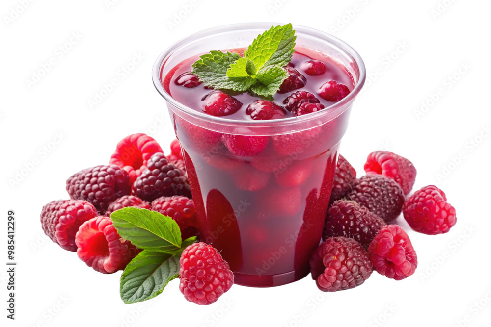raspberry smoothie with mint isolated on a white background raspberry smoothie with mint isolated on a white background