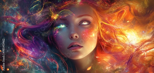 Abstract portrait with vibrant colors