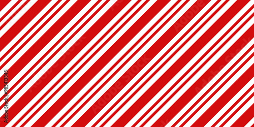 Christmas background. Red and white diagonal stripes pattern.