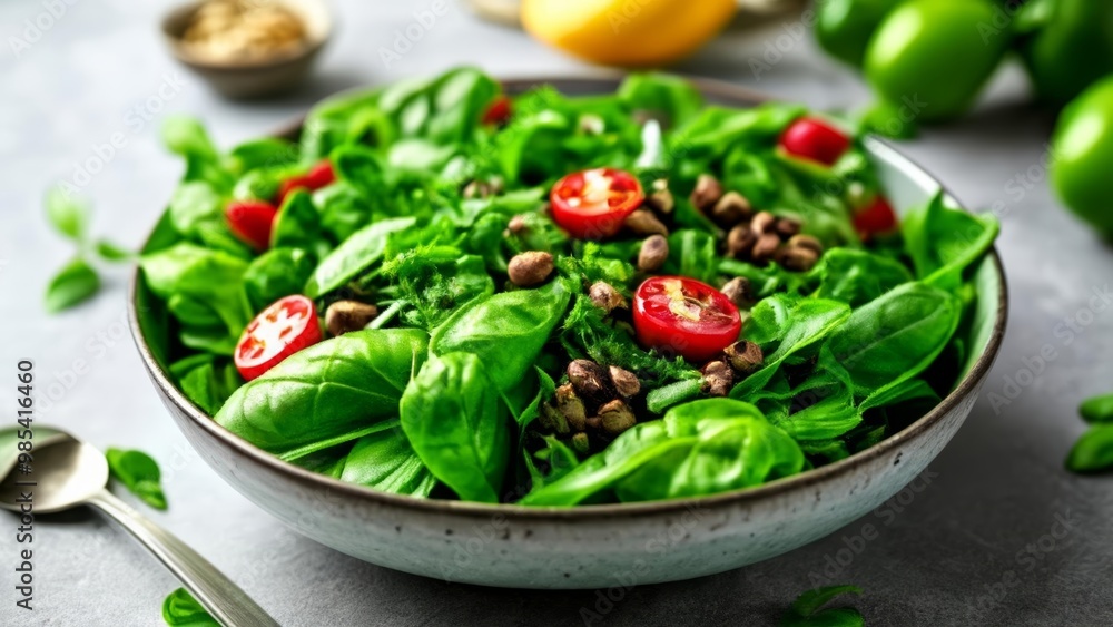 Fresh and vibrant salad ready to be savored Fresh and vibrant salad ready to be savored