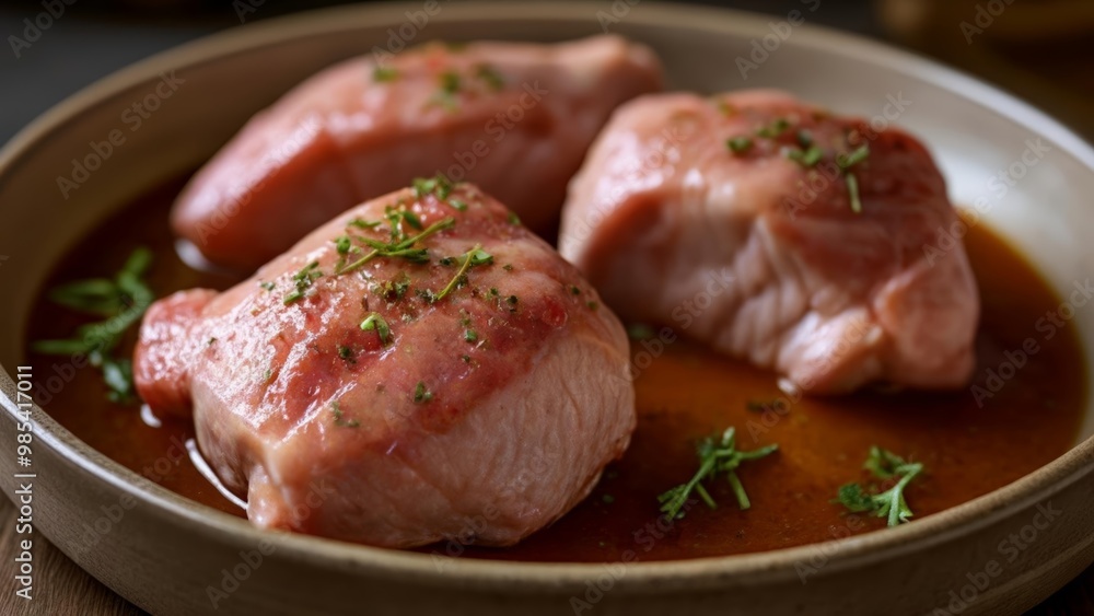 Deliciously seasoned meat in a hearty broth Deliciously seasoned meat in a hearty broth