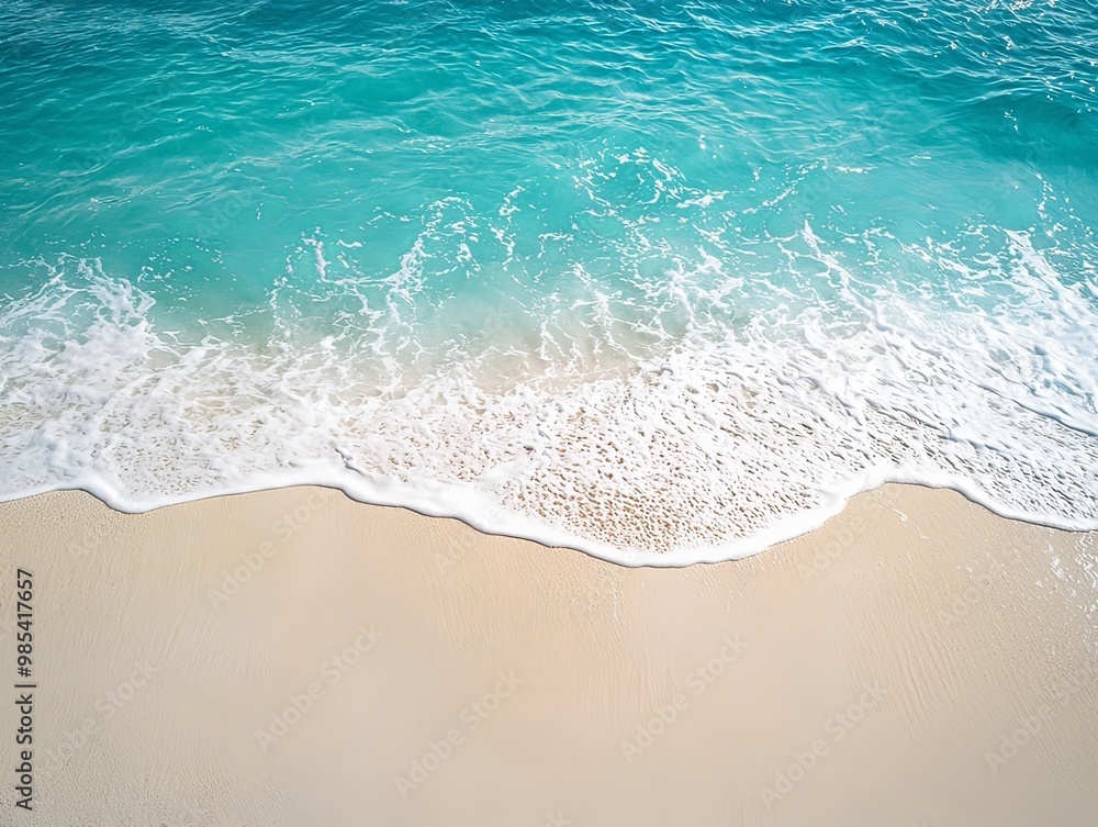 Tranquil Turquoise Shoreline Serene Beach Landscape with Pristine Waters Tranquil Turquoise Shoreline Serene Beach Landscape with Pristine Waters