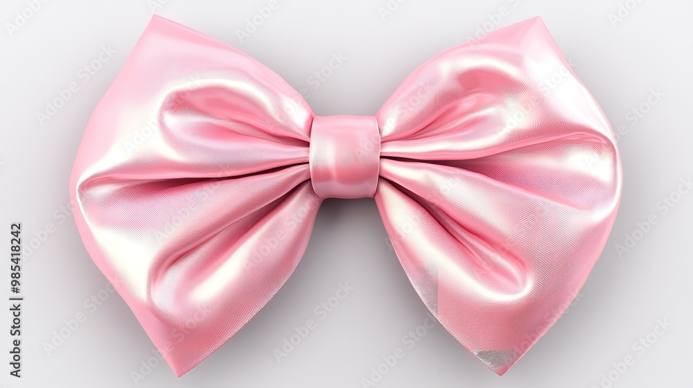 Close-up of Pink Bow on Purple Background - Stylish Accessories Close-up of Pink Bow on Purple Background - Stylish Accessories