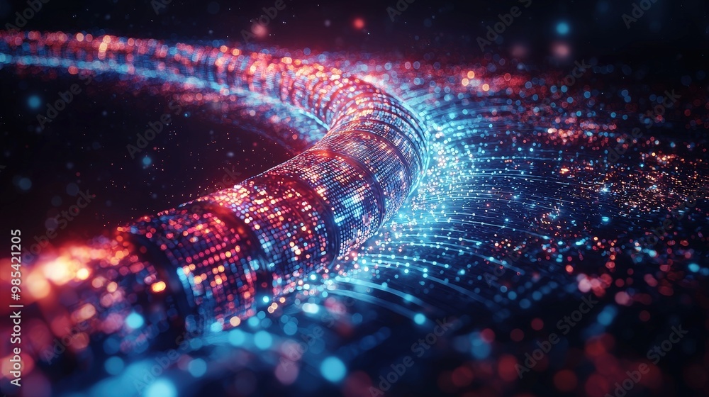 Abstract Technology Background with Red and Blue Lights Abstract Technology Background with Red and Blue Lights
