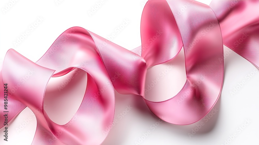 Pink ribbon on plain background Pink ribbon on plain background