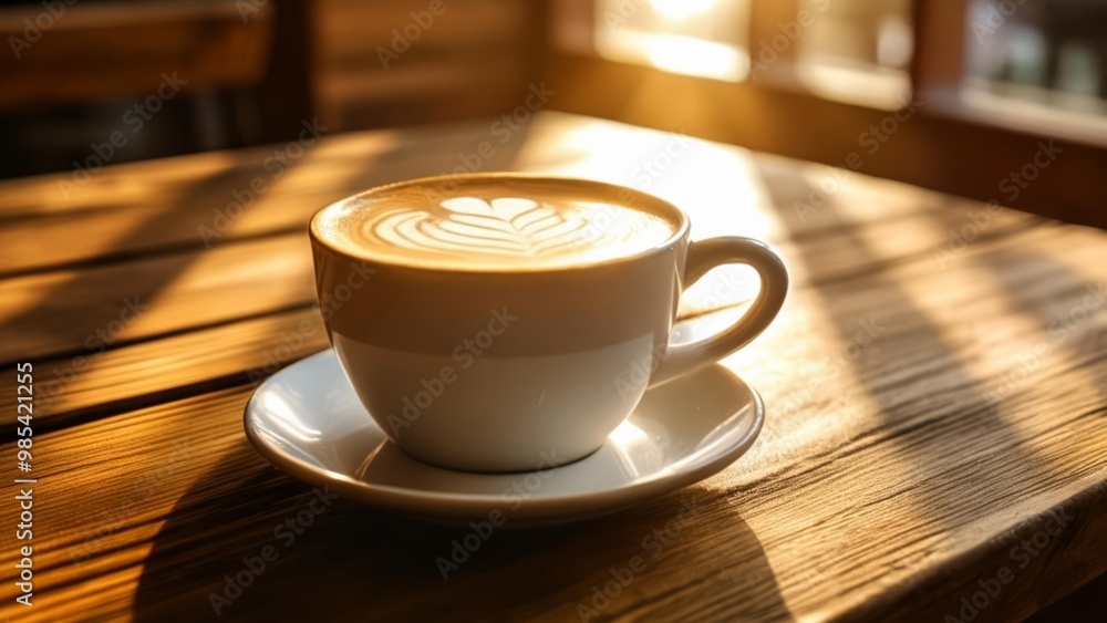 Obraz premium A moment of tranquility with a latte