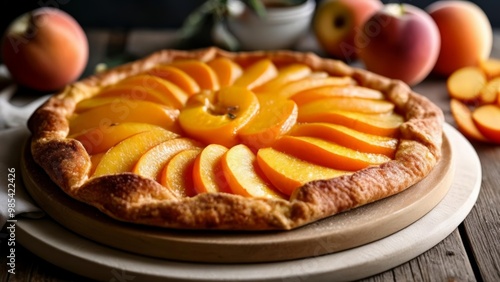 Wallpaper Mural  Deliciously baked peach pie ready to be savored Torontodigital.ca