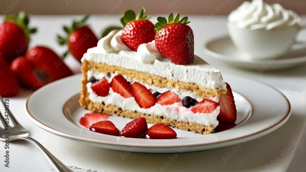 Deliciously tempting strawberry cheesecake slice Deliciously tempting strawberry cheesecake slice