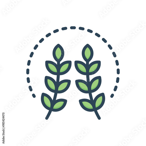 Color illustration icon for gluten