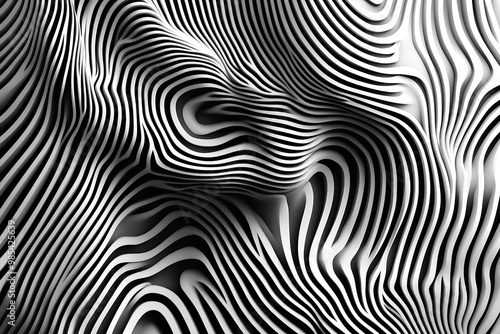 Abstract line black and white texture 3d background