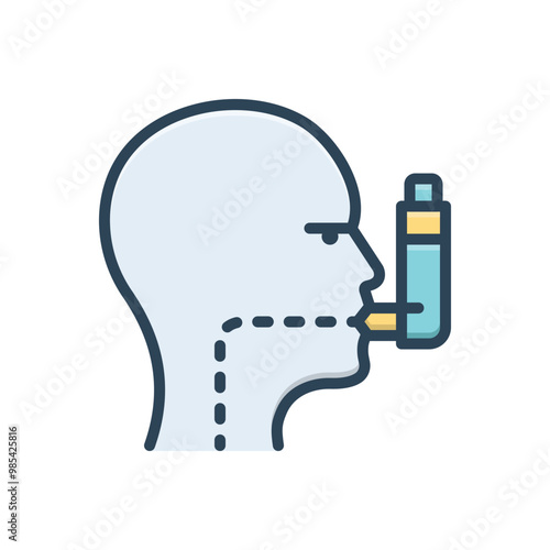 Color illustration icon for asthma