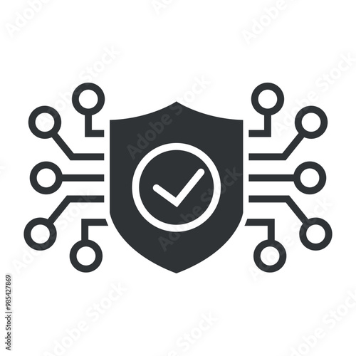 Cyber security icon, data information protection icon vector isolated on white background.