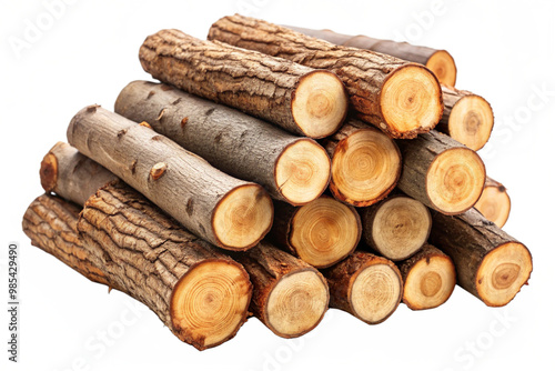 pile of wood isolated on a white background